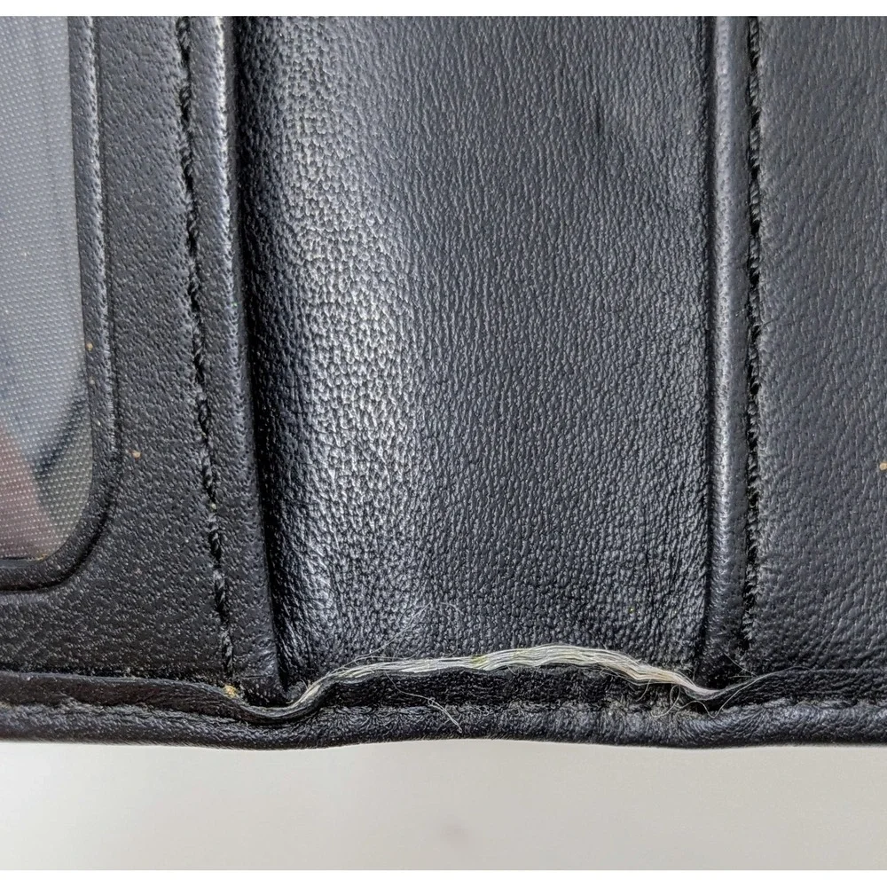 COACH Multi Card Wallet Checkbook Holder Black Leather